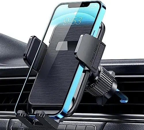 Qifutan Phone Mount for Car Vent [Upgraded Metal Clip] Cell Phone Holder Car Hands Free Cradle in Vehicle Car Phone Holder Mount for Smartphone, iPhone, Cell Phone Automobile Cradles Universal 