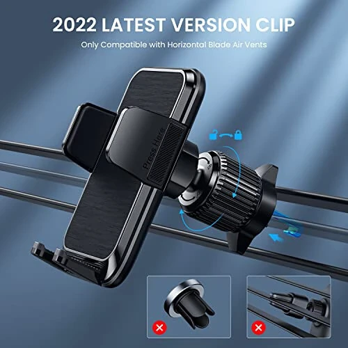 Qifutan Phone Mount for Car Vent [Upgraded Metal Clip] Cell Phone Holder Car Hands Free Cradle in Vehicle Car Phone Holder Mount for Smartphone, iPhone, Cell Phone Automobile Cradles Universal - Qifutan (1)