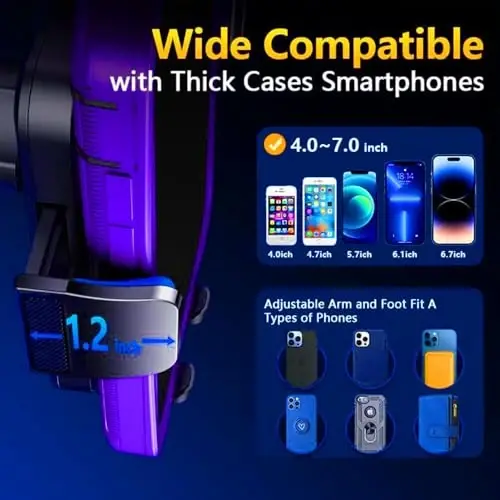 Qifutan Cell Phone Holder for Car Mount Car Vent Phone Mount, 360° Rotatable, Hands-Free Air Vent Holder for iPhone Smartphones Camera Mounts(4-7 Inch) - 5