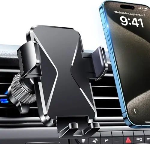 Qifutan Cell Phone Holder for Car Mount Car Vent Phone Mount, 360° Rotatable, Hands-Free Air Vent Holder for iPhone Smartphones Camera Mounts(4-7 Inch) 