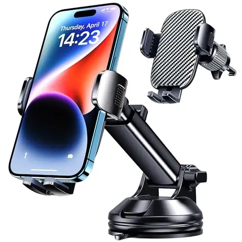 Qifutan Phone Holders for Your Car Cell Phone Mount for Car Mount Windshield Dashboard Air Vent Universal Hands Free Automobile Cell Phone Holder Fit for iPhone Smartphone Camera Mounts - QIFUTAN