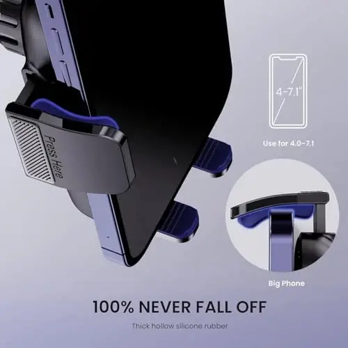 Qifutan Military-Grade Car Phone Holder - [Ultra Strong Suction] 3-in-1 Phone Mount for Dashboard, Windshield & Air Vent, Super Stable Universal Car Accessories for iPhone & All Smartphones - 5