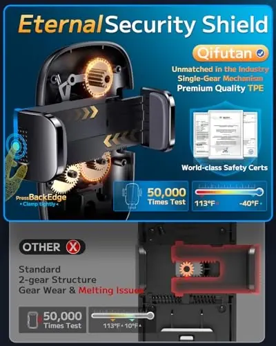 Qifutan avtomobil uchun telefon ushlagichlari Avtomobil uchun telefon o'rnatish Avtomobil o'rnatish uchun Oyna oynasi Asboblar paneli Havo chiqarish joyi Universal qo'lsiz avtomobil Uyali telefon ushlagichi iPhone Smartphone Kamera o'rnatish moslamalari uchun mos - 6