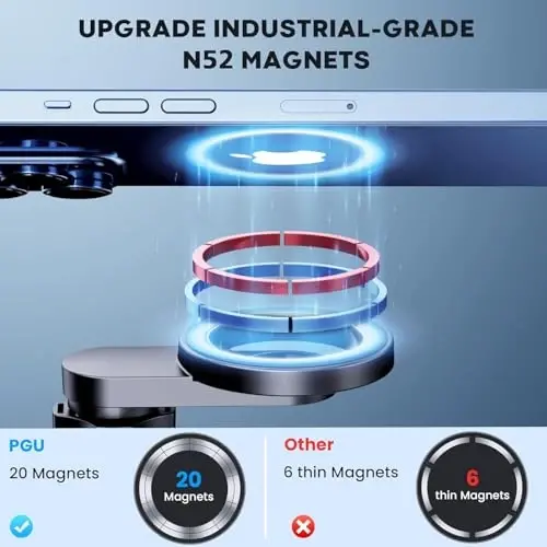 Qifutan for MagSafe Car Mount Cell Phone Holder for Car Phone Mount Air Vent Car Phone Holder Phone Car Holder Compatible with All Phone Android Smartphone - 3