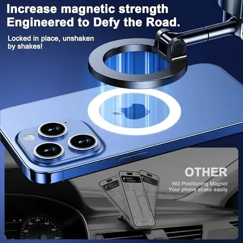 Qifutan for MagSafe Car Phone Holder Mount Phone Mount for Car Windshield Dashboard Air Vent Universal Hands Free Automobile Cell Phone Holder Fit for iPhone Smartphone Camera Mounts - 4