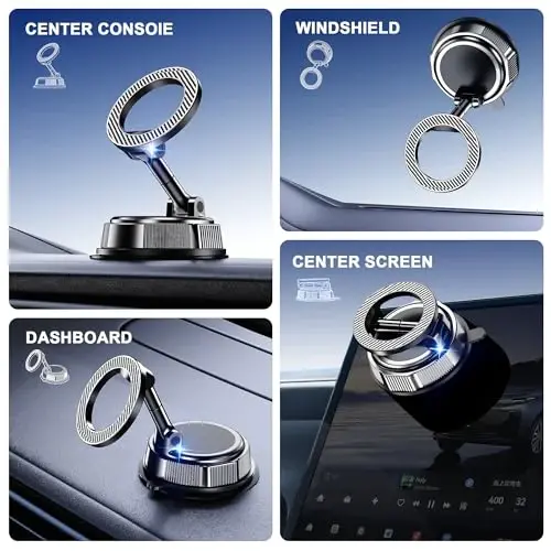 Qifutan for MagSafe Car Phone Holder Mount Phone Mount for Car Windshield Dashboard Air Vent Universal Hands Free Automobile Cell Phone Holder Fit for iPhone Smartphone Camera Mounts - QIFUTAN (1)