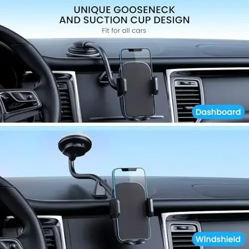 Qifutan mobil telefoni ushlagichi uzun qo'lli panel oynasi avtomobil telefoni ushlagichi silkinishga qarshi stabilizator telefon avtomobil ushlagichi telefon smartfoni bilan mos keladi kulrang - 6