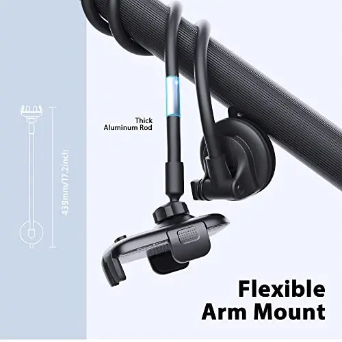 Qifutan Phone Holder - 14-Inch Long Arm Windshield Car Cell Phone Holder Anti-Shake Stabilizer Automobile Mount for iPhone Android Smartphones - 2