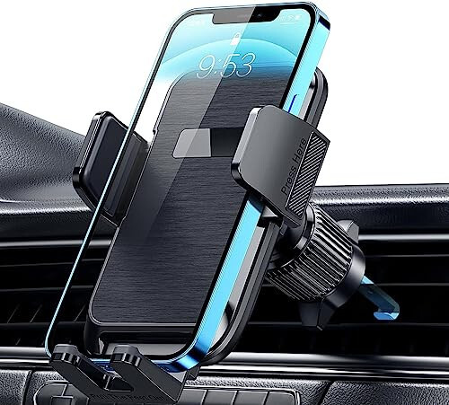 Qifutan Phone Mount for Car Vent [Upgraded Clip] Cell Phone Holder Car Hands Free Cradle in Vehicle Car Phone Holder Mount Fit for Smartphone, iPhone, Cell Phone Automobile Cradles Universal - 1