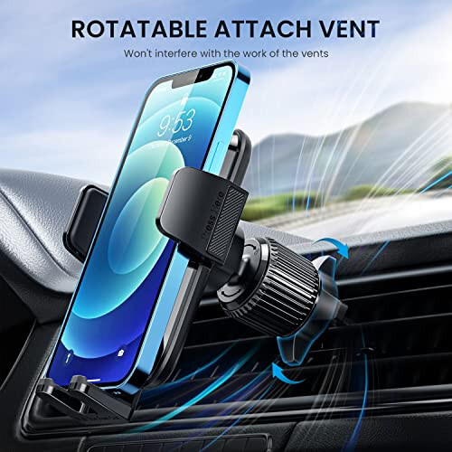 Qifutan Phone Mount for Car Vent [Upgraded Clip] Cell Phone Holder Car Hands Free Cradle in Vehicle Car Phone Holder Mount Fit for Smartphone, iPhone, Cell Phone Automobile Cradles Universal - 5