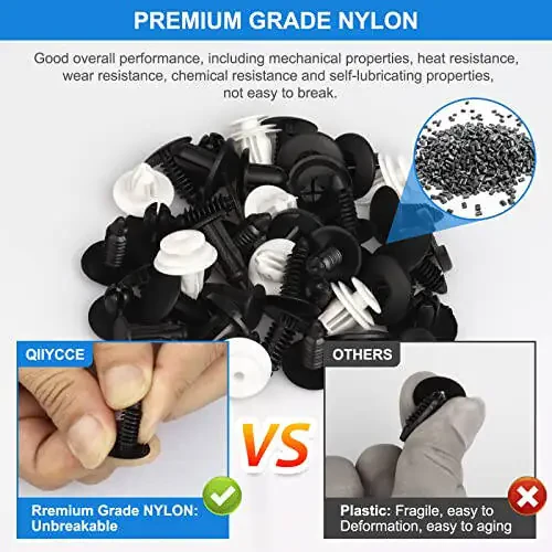 QIIYCCE-120 шт. автомобильных зажимов, пластиковые заклепки, 6 популярных размеров автомобильных зажимов для крепления кузова, бамперов и запасных частей крыльев, применимых к большинству моделей - 3