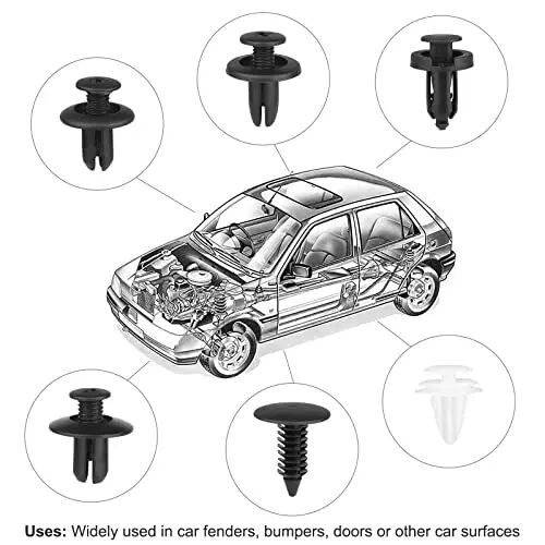 QIIYCCE 120PCS Car Clips & Plastic Rivets - 6 Popular Sizes, Fits Bumpers, Fenders & Most Car Models, Ideal for Body Fixing & Replacement (Pack of 2) - 5