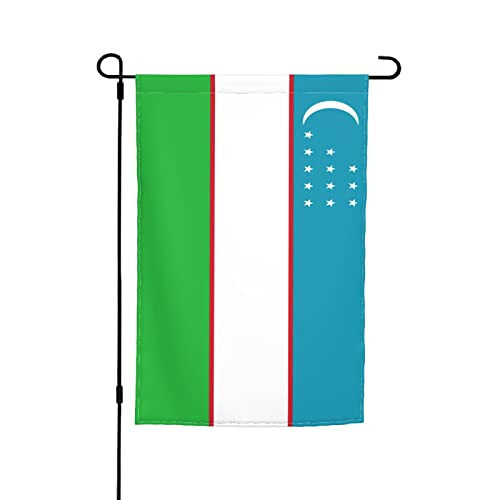 QIKLMMA Flag of Uzbekistan Garden Flag 12x18 Inch Double Sided Outside Farmhouse Decor Banner Yard Welcome Flags, White - 1