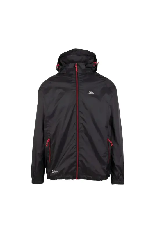 Qikpac X - Unisex Packaway Tp75 Unisex Qora Yomg'ir Palto - Qora - TRESPASS