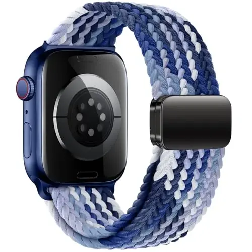 Qimela Sport Loop Compatible with Apple Watch Band 38mm 40mm 41mm 42mm 44mm 45mm 46mm 49mm for Women Men,Magnetic Strap Stretchy Braided Wristband for iWatch Series 11 10 9 8 7 6 5 4 SE Ultra 3 2 1 - 2