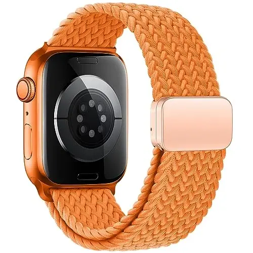 Qimela Sport Loop Compatible with Apple Watch Band 38mm 40mm 41mm 42mm 44mm 45mm 46mm 49mm for Women Men,Magnetic Strap Stretchy Braided Wristband for iWatch Series 11 10 9 8 7 6 5 4 SE Ultra 3 2 1 - 2