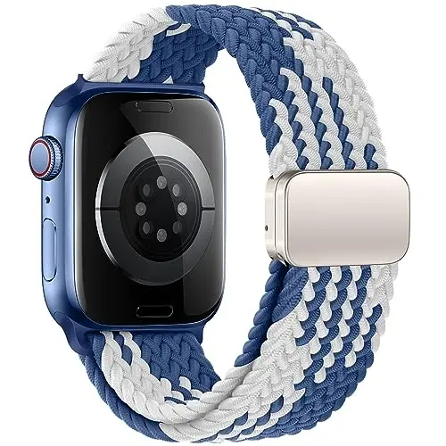 Qimela Sport Loop Compatible with Apple Watch Band 38mm 40mm 41mm 42mm 44mm 45mm 46mm 49mm for Women Men,Magnetic Strap Stretchy Braided Wristband for iWatch Series 11 10 9 8 7 6 5 4 SE Ultra 3 2 1 - QIMELA (1)