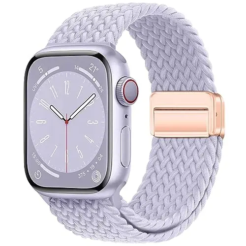 Qimela Sport Loop Compatible with Apple Watch Band 38mm 40mm 41mm 42mm 44mm 45mm 46mm 49mm for Women Men,Magnetic Strap Stretchy Braided Wristband for iWatch Series 11 10 9 8 7 6 5 4 SE Ultra 3 2 1 