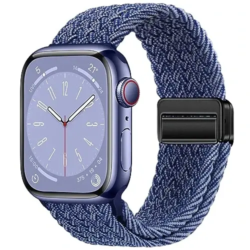 Qimela Sport Loop Compatible with Apple Watch Band 38mm 40mm 41mm 42mm 44mm 45mm 46mm 49mm for Women Men,Magnetic Strap Stretchy Braided Wristband for iWatch Series 11 10 9 8 7 6 5 4 SE Ultra 3 2 1 - 1