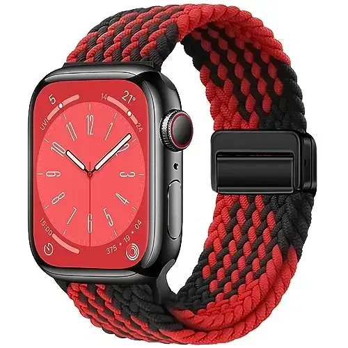 Qimela Sport Loop Compatible with Apple Watch Band 38mm 40mm 41mm 42mm 44mm 45mm 46mm 49mm for Women Men,Magnetic Strap Stretchy Braided Wristband for iWatch Series 11 10 9 8 7 6 5 4 SE Ultra 3 2 1 - QIMELA