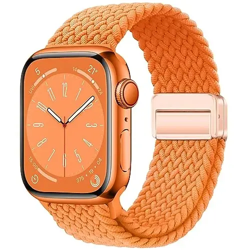 Qimela Sport Loop Apple Watch Band 38mm 40mm 41mm 42mm 44mm 45mm 46mm 49mm ayollar erkaklar uchun mos, Magnitli tasmali elastik o'ralgan bilaguzuk iWatch Series 11 10 9 8 7 6 5 4 SE Ultra 3 2 1 uchun - 1