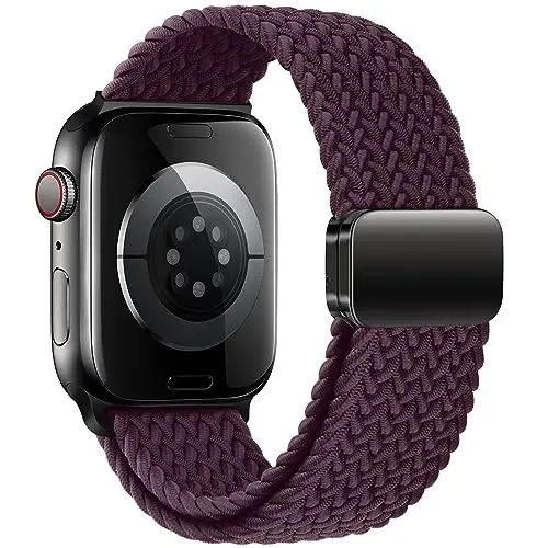 Qimela Sport Loop Apple Watch Band 38mm 40mm 41mm 42mm 44mm 45mm 46mm 49mm ayollar va erkaklar uchun, iWatch Series 11 10 9 8 7 6 5 4 SE Ultra 3 2 1 uchun magnitli elastik taralgan bilaguzuk - QIMELA (1)