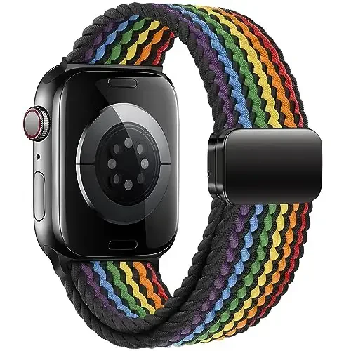 Qimela Sport Loop Apple Watch Band 38mm 40mm 41mm 42mm 44mm 45mm 46mm 49mm ayollar va erkaklar uchun, iWatch Series 11 10 9 8 7 6 5 4 SE Ultra 3 2 1 uchun magnitli elastik tarjima bilaguzuk - 2