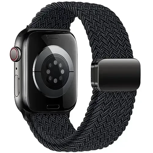 Qimela Sport Loop Apple Watch Band 38mm 40mm 41mm 42mm 44mm 45mm 46mm 49mm ayollar va erkaklar uchun, iWatch Series 11 10 9 8 7 6 5 4 SE Ultra 3 2 1 uchun magnitli elastik tarzi tasma - 2