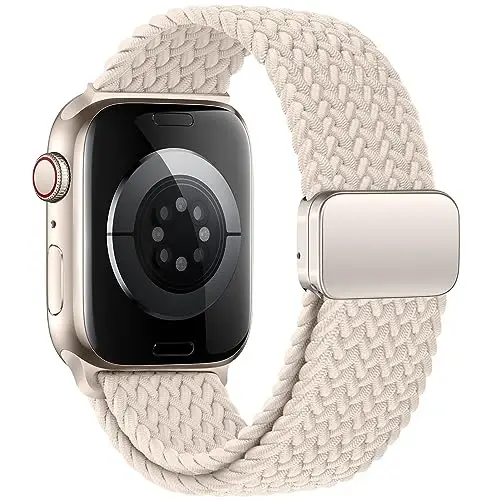 Qimela Sport Loop Apple Watch Band 38mm 40mm 41mm 42mm 44mm 45mm 46mm 49mm ayollar va erkaklar uchun, magnitli cho'ziluvchan o'ralgan bilaguzuk iWatch Series 11 10 9 8 7 6 5 4 SE Ultra 3 2 1 uchun - QIMELA (1)