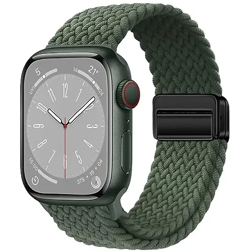Qimela Sport Loop Apple Watch Band 38mm 40mm 41mm 42mm 44mm 45mm 46mm 49mm ayollar va erkaklar uchun mos, iWatch Series 11 10 9 8 7 6 5 4 SE Ultra 3 2 1 uchun magnitli, cho'ziluvchan o'ralgan bilaguzuk 