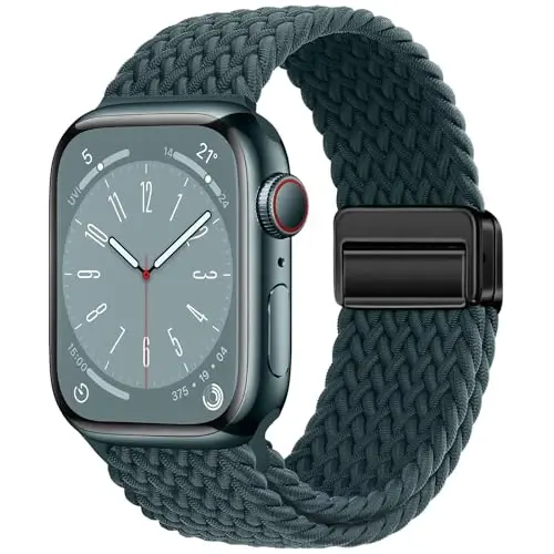 Qimela Sport Loop Apple Watch Band 38mm 40mm 41mm 42mm 44mm 45mm 46mm 49mm ayollar va erkaklar uchun mos, iWatch Series 11 10 9 8 7 6 5 4 SE Ultra 3 2 1 uchun magnitli cho‘ziluvchan o‘ralgan bilaguzuk - 1