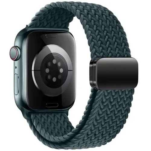 Qimela Sport Loop Apple Watch Band 38mm 40mm 41mm 42mm 44mm 45mm 46mm 49mm ayollar va erkaklar uchun mos, iWatch Series 11 10 9 8 7 6 5 4 SE Ultra 3 2 1 uchun magnitli cho‘ziluvchan o‘ralgan bilaguzuk - QIMELA (1)