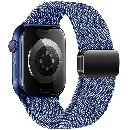 Qimela Sport Loop Apple Watch Band 38mm 40mm 41mm 42mm 44mm 45mm 46mm 49mm ayollar va erkaklar uchun mos, iWatch Series 11 10 9 8 7 6 5 4 SE Ultra 3 2 1 uchun magnitli, cho'ziluvchan o'ralgan bilaguzuk - QIMELA (1)