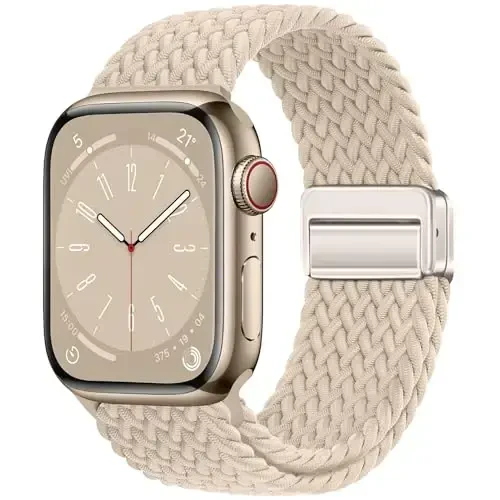 Qimela Sport Loop Apple Watch Band 38mm 40mm 41mm 42mm 44mm 45mm 46mm 49mm ayollar va erkaklar uchun mos, iWatch Series 11 10 9 8 7 6 5 4 SE Ultra 3 2 1 uchun magnitli cho‘ziluvchan o‘ralgan bilaguzuk - QIMELA