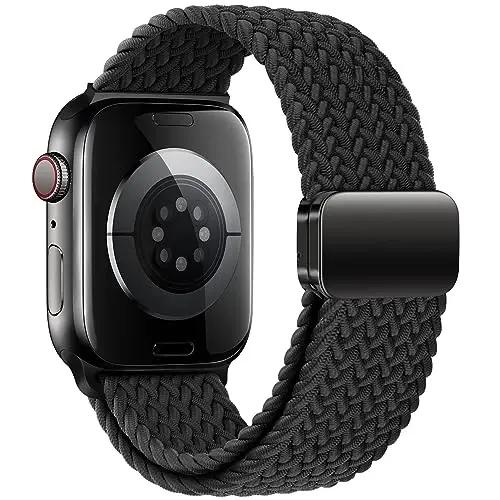 Qimela Sport Loop Apple Watch Band 38mm 40mm 41mm 42mm 44mm 45mm 46mm 49mm ayollar va erkaklar uchun mos, iWatch Series 11 10 9 8 7 6 5 4 SE Ultra 3 2 1 uchun magnitli, cho'ziluvchan o'ralgan bilaguzuk - QIMELA (1)