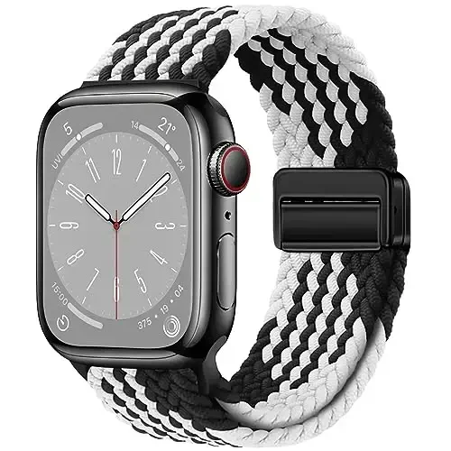 Qimela Sport Loop Apple Watch Band 38mm 40mm 41mm 42mm 44mm 45mm 46mm 49mm ayollar va erkaklar uchun mos, iWatch Series 11 10 9 8 7 6 5 4 SE Ultra 3 2 1 uchun magnitli cho'ziluvchan tarjimali bilaguzuk 