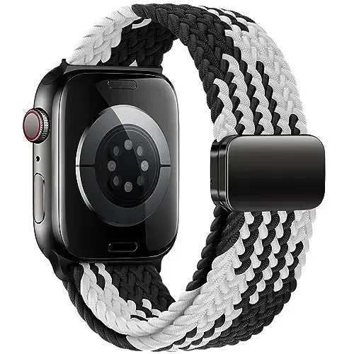 Qimela Sport Loop Apple Watch Band 38mm 40mm 41mm 42mm 44mm 45mm 46mm 49mm ayollar va erkaklar uchun mos, iWatch Series 11 10 9 8 7 6 5 4 SE Ultra 3 2 1 uchun magnitli cho'ziluvchan tarjimali bilaguzuk - QIMELA (1)