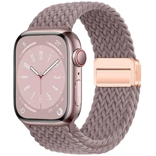 Qimela Sport Loop Apple Watch Band 38mm 40mm 41mm 42mm 44mm 45mm 46mm 49mm ayollar va erkaklar uchun mos, iWatch Series 11 10 9 8 7 6 5 4 SE Ultra 3 2 1 uchun magnitli elastik o'ralgan bilaguzuk - QIMELA