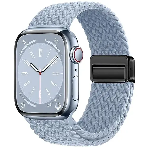 Qimela Sport Loop Apple Watch Band 38mm 40mm 41mm 42mm 44mm 45mm 46mm 49mm ayollar va erkaklar uchun mos, iWatch Series 11 10 9 8 7 6 5 4 SE Ultra 3 2 1 uchun magnitli elastik o'ralgan bilaguzuk 