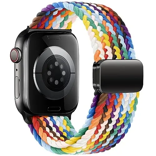 Qimela Sport Loop Apple Watch Band 38mm 40mm 41mm 42mm 44mm 45mm 46mm 49mm ayollar va erkaklar uchun mos, iWatch Series 11 10 9 8 7 6 5 4 SE Ultra 3 2 1 uchun magnitli elastik o'ralgan bilaguzuk - QIMELA (1)