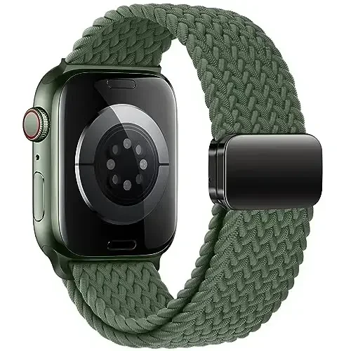 Qimela Sport Loop Apple Watch Band 38mm 40mm 41mm 42mm 44mm 45mm 46mm 49mm ayollar va erkaklar uchun mos, iWatch Series 11 10 9 8 7 6 5 4 SE Ultra 3 2 1 uchun magnitli elastik o'ralgan bilaguzuk - QIMELA (1)