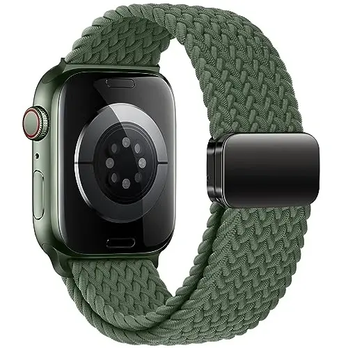 Qimela Sport Loop Apple Watch Band 38mm 40mm 41mm 42mm 44mm 45mm 46mm 49mm ayollar va erkaklar uchun mos, iWatch Series 11 10 9 8 7 6 5 4 SE Ultra 3 2 1 uchun magnitli elastik o'ralgan bilaguzuk - QIMELA (1)