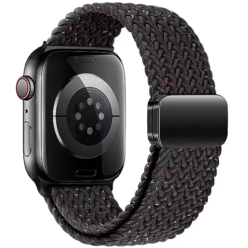 Qimela Sport Loop Apple Watch Band 38mm 40mm 41mm 42mm 44mm 45mm 46mm 49mm ayollar va erkaklar uchun mos, iWatch Series 11 10 9 8 7 6 5 4 SE Ultra 3 2 1 uchun magnitli elastik taralgan bilaguzuk - QIMELA (1)