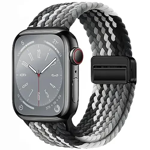 Qimela Sport Loop Apple Watch Band 38mm 40mm 41mm 42mm 44mm 45mm 46mm 49mm ayollar va erkaklar uchun mos, iWatch Series 11 10 9 8 7 6 5 4 SE Ultra 3 2 1 uchun magnitli elastik tarqli bilaguzuk - 1