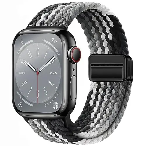 Qimela Sport Loop Apple Watch Band 38mm 40mm 41mm 42mm 44mm 45mm 46mm 49mm ayollar va erkaklar uchun mos, iWatch Series 11 10 9 8 7 6 5 4 SE Ultra 3 2 1 uchun magnitli elastik tarqli bilaguzuk - QIMELA