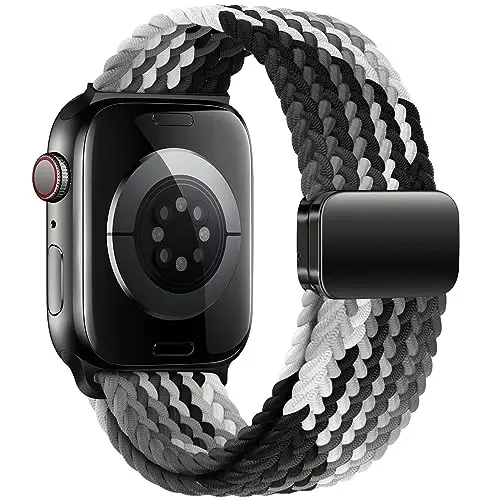 Qimela Sport Loop Apple Watch Band 38mm 40mm 41mm 42mm 44mm 45mm 46mm 49mm ayollar va erkaklar uchun mos, iWatch Series 11 10 9 8 7 6 5 4 SE Ultra 3 2 1 uchun magnitli elastik tarqli bilaguzuk - QIMELA (1)