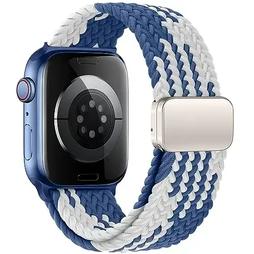 Qimela Sport Loop Apple Watch Band 38mm 40mm 41mm 42mm 44mm 45mm 46mm 49mm ayollar va erkaklar uchun mos keladi, iWatch Series 11 10 9 8 7 6 5 4 SE Ultra 3 2 1 uchun magnitli, cho'ziluvchan o'rilgan bilaguzuk - 2