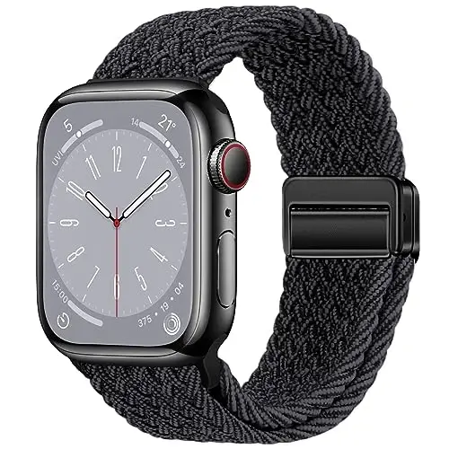Qimela Sport Loop Apple Watch Band 38mm 40mm 41mm 42mm 44mm 45mm 46mm 49mm ayollar va erkaklar uchun mos, magnitli, cho'ziluvchan o'ralgan bilaguzuk iWatch Series 11 10 9 8 7 6 5 4 SE Ultra 3 2 1 uchun - 1