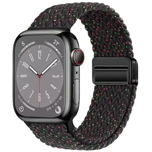 Qimela Sport Loop Apple Watch Band 38mm 40mm 41mm 42mm 44mm 45mm 46mm 49mm ayollar va erkaklar uchun mos, magnitli cho'ziluvchan o'ralgan bilaguzuk iWatch Series 11 10 9 8 7 6 5 4 SE Ultra 3 2 1 uchun 