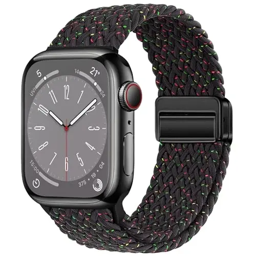 Qimela Sport Loop Apple Watch Band 38mm 40mm 41mm 42mm 44mm 45mm 46mm 49mm ayollar va erkaklar uchun mos, magnitli cho'ziluvchan o'ralgan bilaguzuk iWatch Series 11 10 9 8 7 6 5 4 SE Ultra 3 2 1 uchun - 1